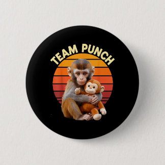 Badge Rond 5 Cm Team Punch Monkey Plush Retro Sun