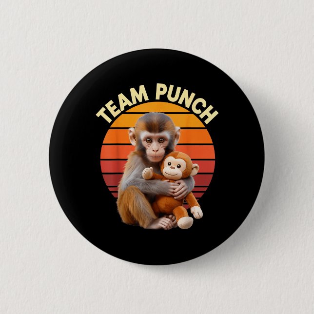 Badge Rond 5 Cm Team Punch Monkey Plush Retro Sun (Devant)