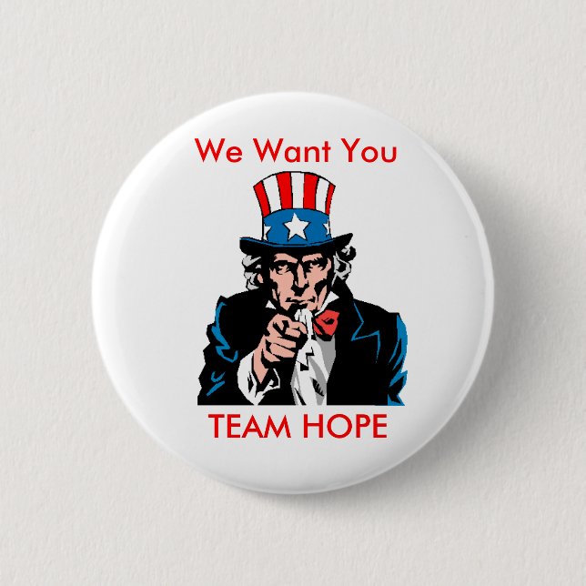 Badge Rond 5 Cm teamhope3, nous vous voulons, ESPOIR d'ÉQUIPE (Devant)
