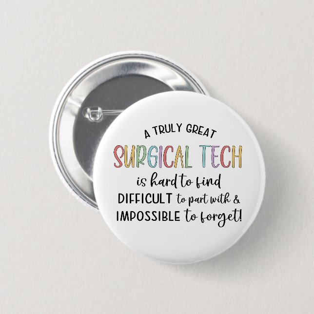 Badge Rond 5 Cm Tech Chirurgical | Technologue ou technicien en ch (Devant & derrière)