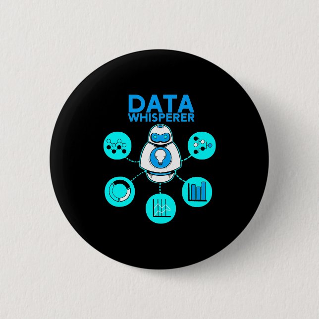 Badge Rond 5 Cm Technicien Data Whisperer Analyste Mis Logiciel  (Devant)