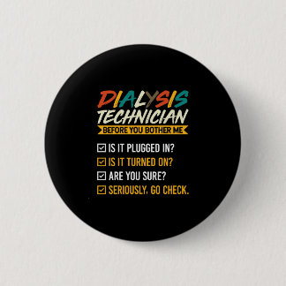 Badge Rond 5 Cm Technicien de dialyse de style vintage drôle - Ava