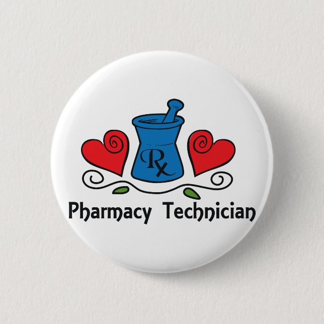 Badge Rond 5 Cm Technicien de pharmacie (Devant)