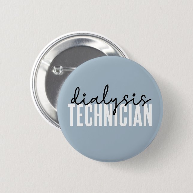 Badge Rond 5 Cm Technicien en dialyse | Cadeaux techniques en néph (Devant & derrière)