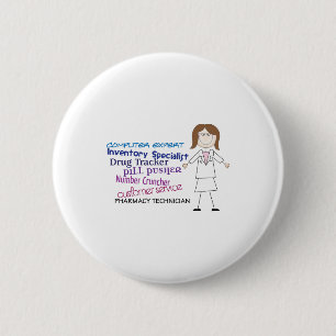 Badge Rond 5 Cm Technicien en pharmacie