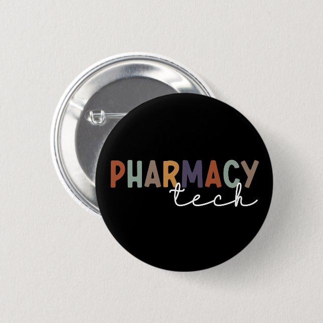 Badge Rond 5 Cm Technicien en pharmacie sur mesure (Devant & derrière)