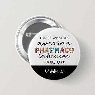 Badge Rond 5 Cm Technicien en pharmacie sur mesure