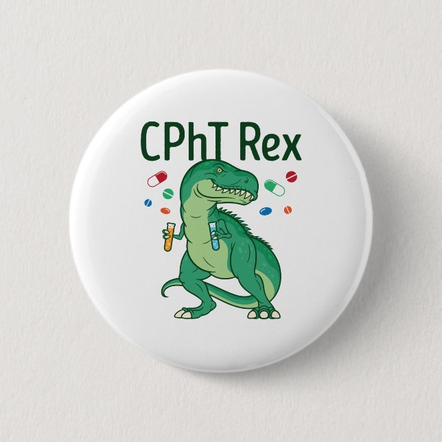 Badge Rond 5 Cm Technicien en pharmacie Tech CPhT Rex (Devant)
