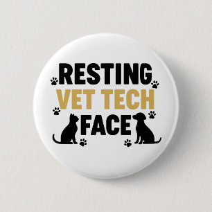 Badge Rond 5 Cm Technicien Vétérinaire Mignon Amateur D'animaux Te