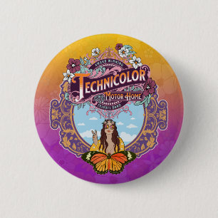 Badge Rond 5 Cm Technicolor Peace Lady