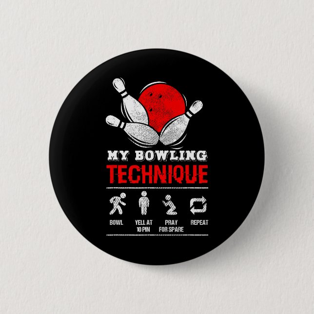 Badge Rond 5 Cm Technique de Bowling championne de championnat de  (Devant)