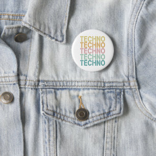 Badge Rond 5 Cm Techno House Retro Letting Electro Vintage Rave