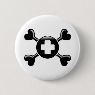 Badge Rond 5 Cm Technologie chirurgicale d'os croisés