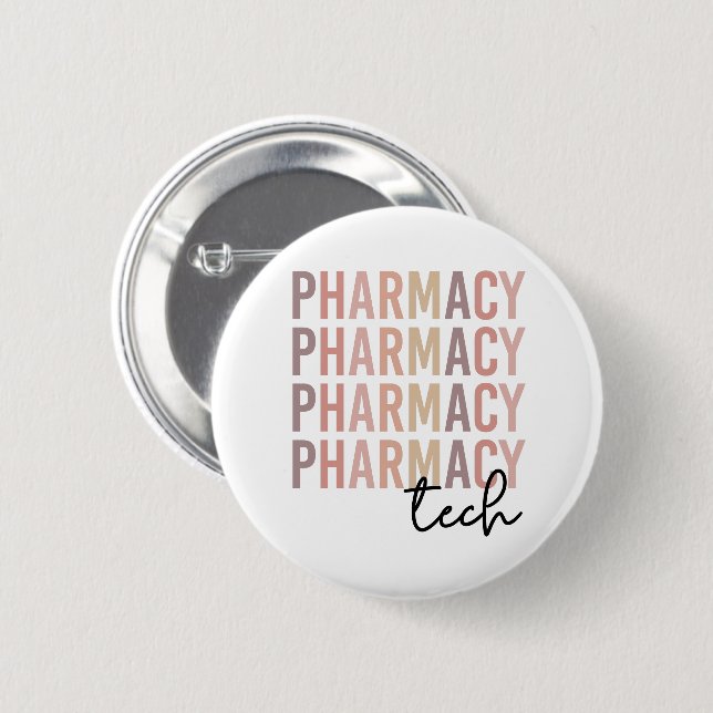 Badge Rond 5 Cm Technologie pharmaceutique | Technicien en pharmac (Devant & derrière)