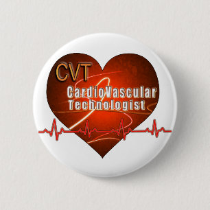 Badge Rond 5 Cm Technologue cardio-vasculaire de LOGO de COEUR de