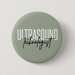 Badge Rond 5 Cm Technologue d'Ultrasound   Cadeaux techniques ultr