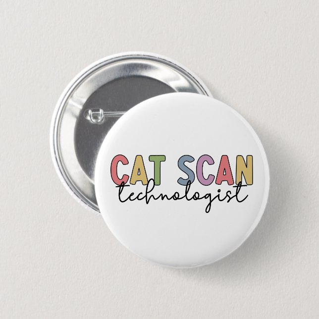 Badge Rond 5 Cm Technologue en numérisation CAT - Cadeaux de radio (Devant & derrière)