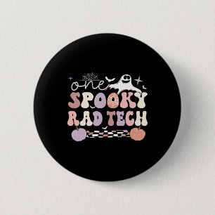 Badge Rond 5 Cm Technologue en radiologie éffrayante Halloween Rad