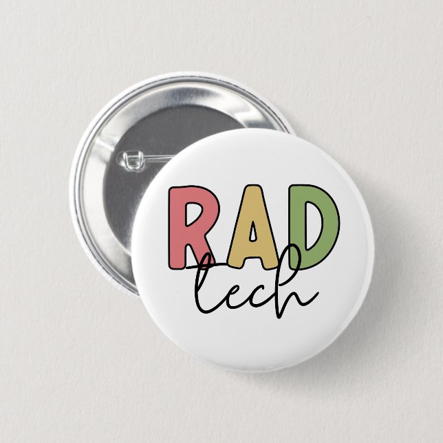 Badge Rond 5 Cm Technologue radiologique Rad Tech Radiologie (Devant & derrière)