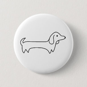 BADGE ROND 5 CM TECKEL, HOT-DOG, CHIEN DE SAUCISSE, MIGNON,