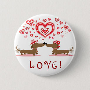 Badge Rond 5 Cm Teckels de Valentine