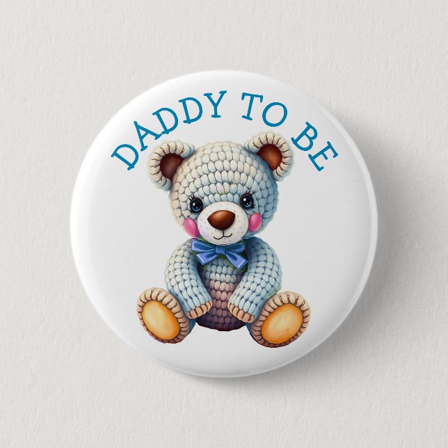 Badge Rond 5 Cm Teddy Bear  | Daddy to Be Baby Shower (Devant)