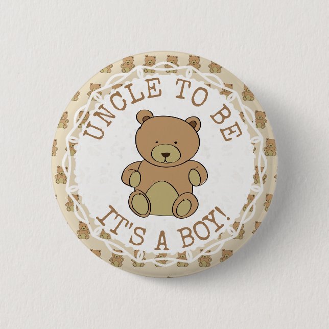 Badge Rond 5 Cm Teddy Bear It a Boy Button (Devant)