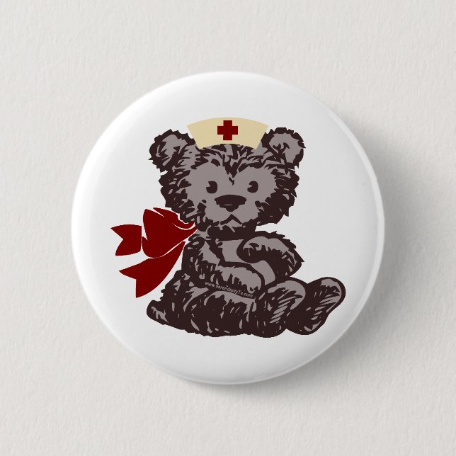 Badge Rond 5 Cm Teddy Bear Nurse (Devant)