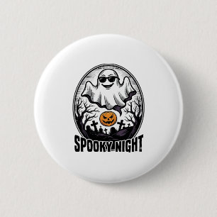 Badge Rond 5 Cm Tee Art Cool Ghost Halloween Vintage Gravure_1