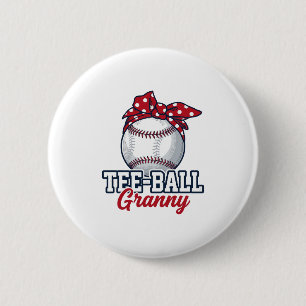 Badge Rond 5 Cm Tee Ball Mamie Baseball Bow Vintage Shirt_1