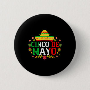 Badge Rond 5 Cm Tee Cinco De Mayo pour hommes et garçons mexicains