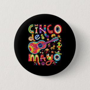 Badge Rond 5 Cm Tee Cinco De Mayo Taco Mexicain Guitare Fiesta Cin