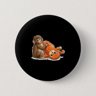 Badge Rond 5 Cm Tee graphique bébé singe coup de poing mignon mème