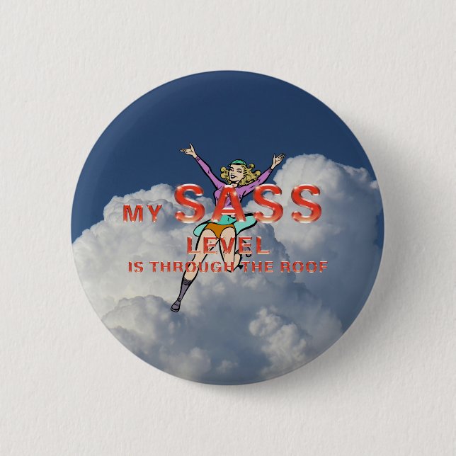 Badge Rond 5 Cm TEE My Sass Level Buttons (Devant)