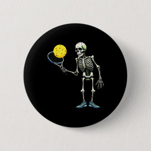 Badge Rond 5 Cm Tee-shirt de squelette de pickleball Costume d'Hal