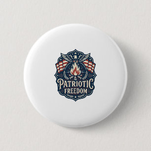 Badge Rond 5 Cm Tee-shirt graphique vectoriel nuit de feu patrioti