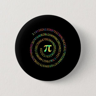 Badge Rond 5 Cm Teinture Dye Pi Jour 3.14 Spiral Pi Numéro Math En