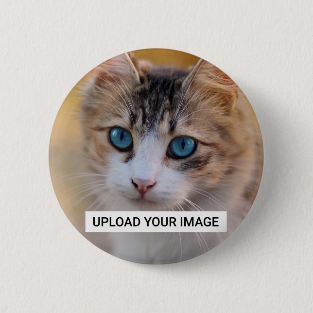 Badge Rond 5 Cm Téléchargez votre photo Cute Cat (Devant)