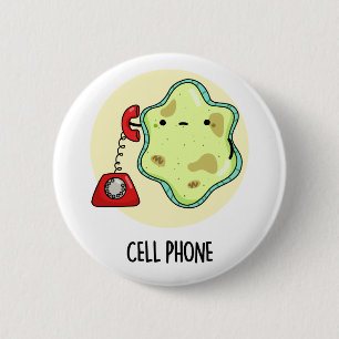 Badge Rond 5 Cm Téléphone cellulaire drôle Biologie jeu de science