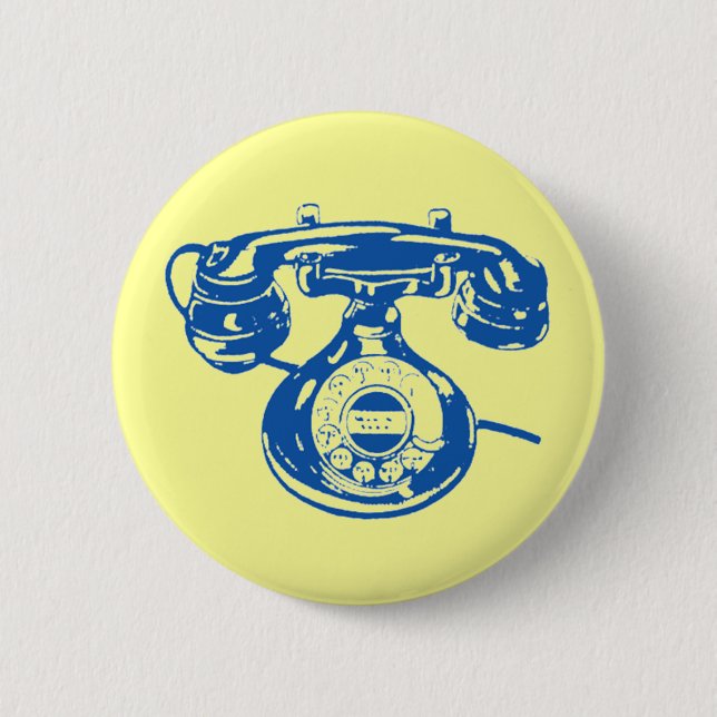 Badge Rond 5 Cm Téléphone Vintage (Devant)