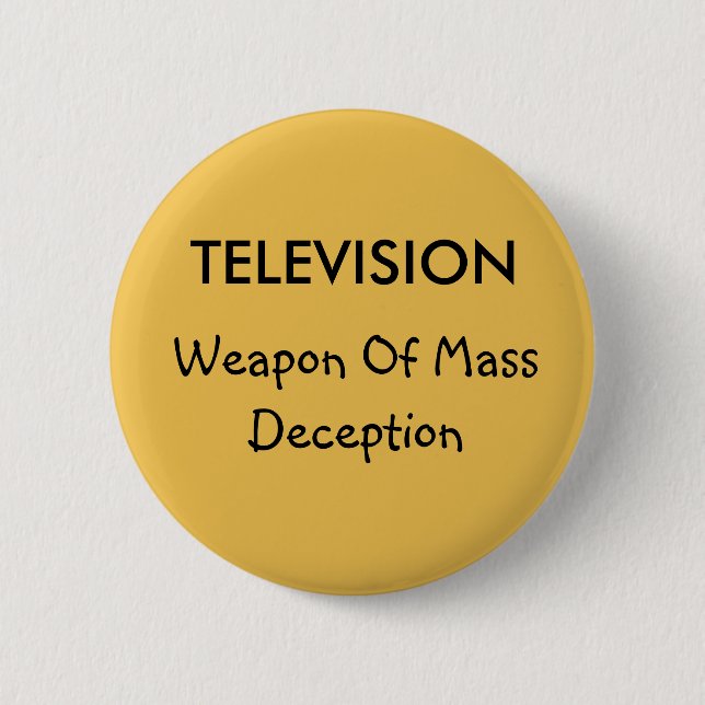 Badge Rond 5 Cm Télévision et bouton de tromperie (Devant)