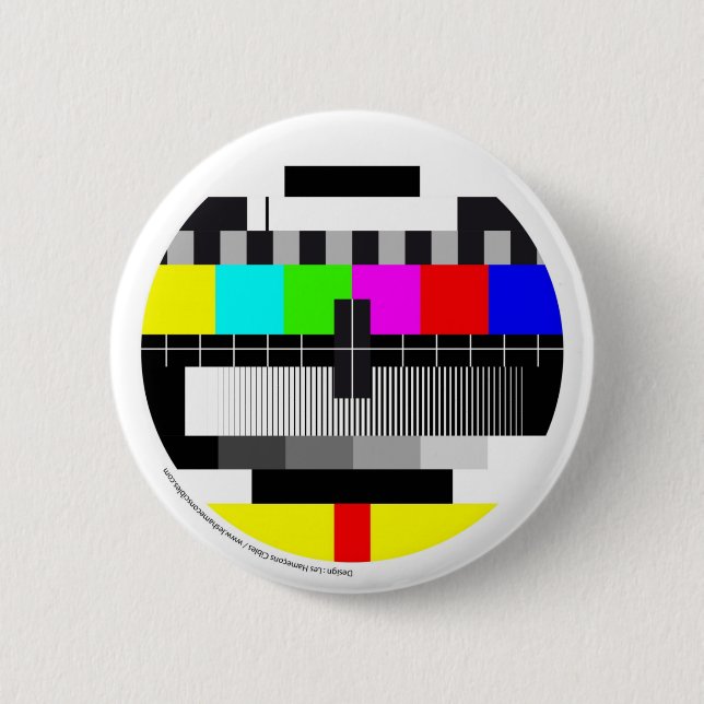 Badge Rond 5 Cm Television / Télévision / TV (Devant)