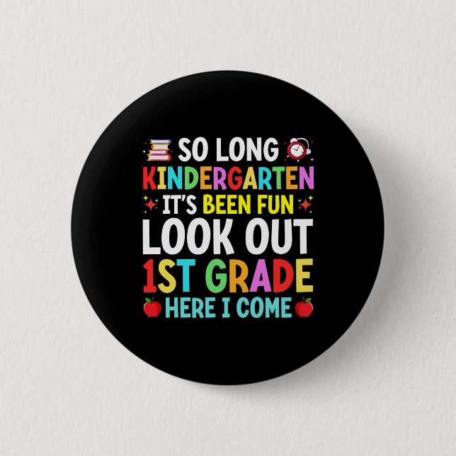 Badge Rond 5 Cm Tellement long jardin d'enfants Diplômé Enseignant (Devant)
