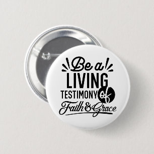 Badge Rond 5 Cm Témoignage Vivant Citation Biblique Motivation Chr