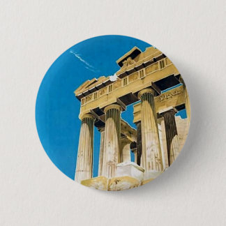 Badge Rond 5 Cm Temple du Parthénon de la Grèce Vintage voyage Ath