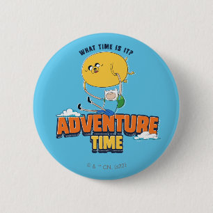 Badge Rond 5 Cm Temps d'aventure   Jake Flottant Avec Finn