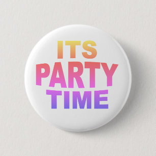 Badge Rond 5 Cm Temps de fête rose