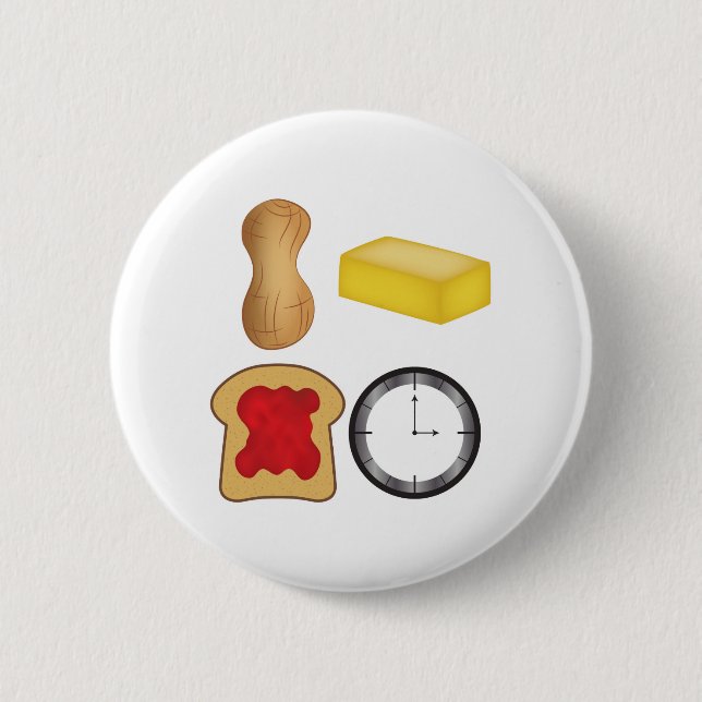 Badge Rond 5 Cm Temps de gelée de beurre d'arachide ! (Devant)