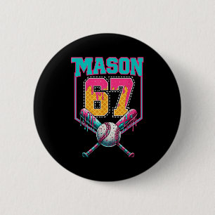 Badge Rond 5 Cm Tendance Mason 67 Mém Crème Glacée Dégoulinant Bas