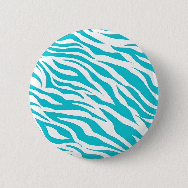 Badge Rond 5 Cm Tendance Turquoise Zèbre Blancs Posters de animaux (Devant)